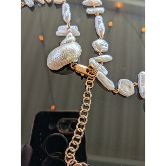 ZARA Belts Women's 2 pack Faux Pearl Shells Cord & Chain Boho Beach Hipster NEW - Picture 9 of 15